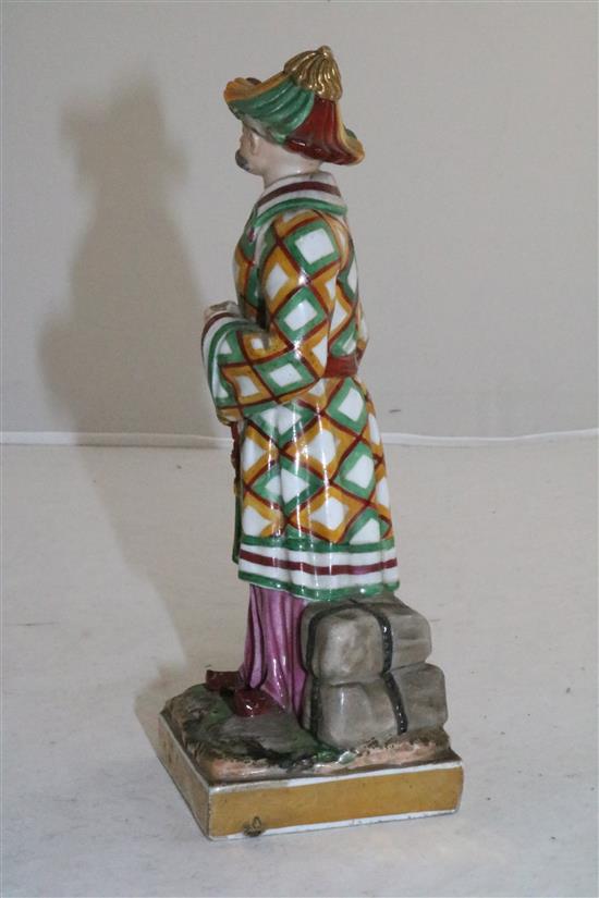 A French porcelain Chinaman pastille burner, mid 19th century, 19.5cm (7.7in.), some losses